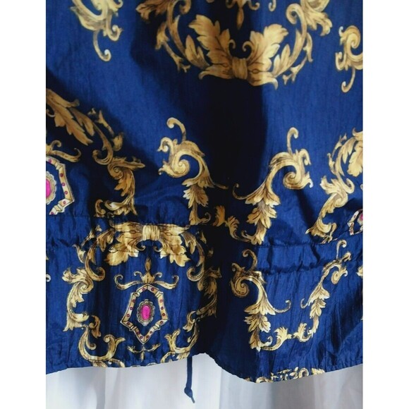 Vintage Slade Jacket Womens Zip+ Drawstring Waist Windbreaker 80- 90's Blue Med - Picture 8 of 10